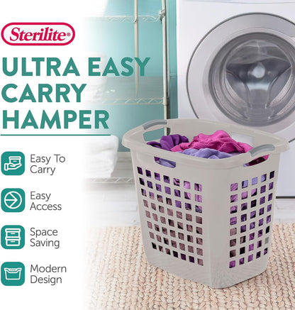 Sterilite Ultra Easy Carry Hamper, Laundry Basket Organizer, 4-Pack
