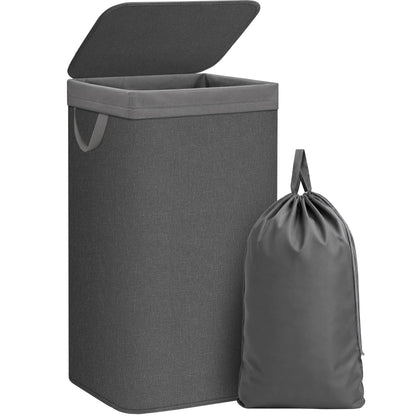 STORAGE MANIAC Double Laundry Hamper with Lid, Tall Metal Laundry Baskets