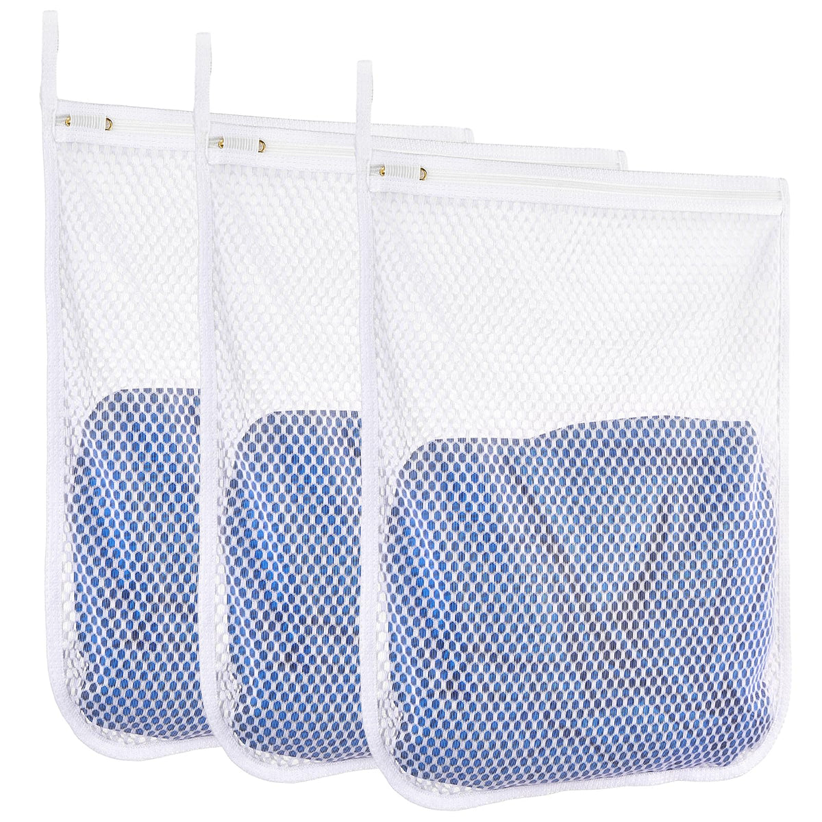 3 pcs Durable Honeycomb Mesh Laundry Bags for Delicates 16" x 19" (3 Large)