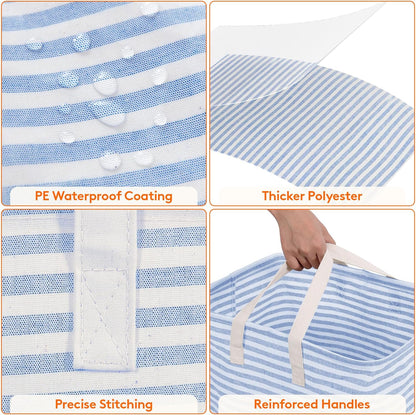 Lifewit 80L Large Laundry Baskets, Laundry Hampers Bags, 2 Pack, Grey&Blue