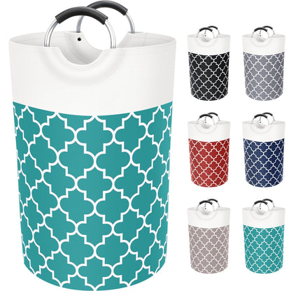 Large Laundry Basket 82L Tall Collapsible Hamper with Handles for Dorm Grey