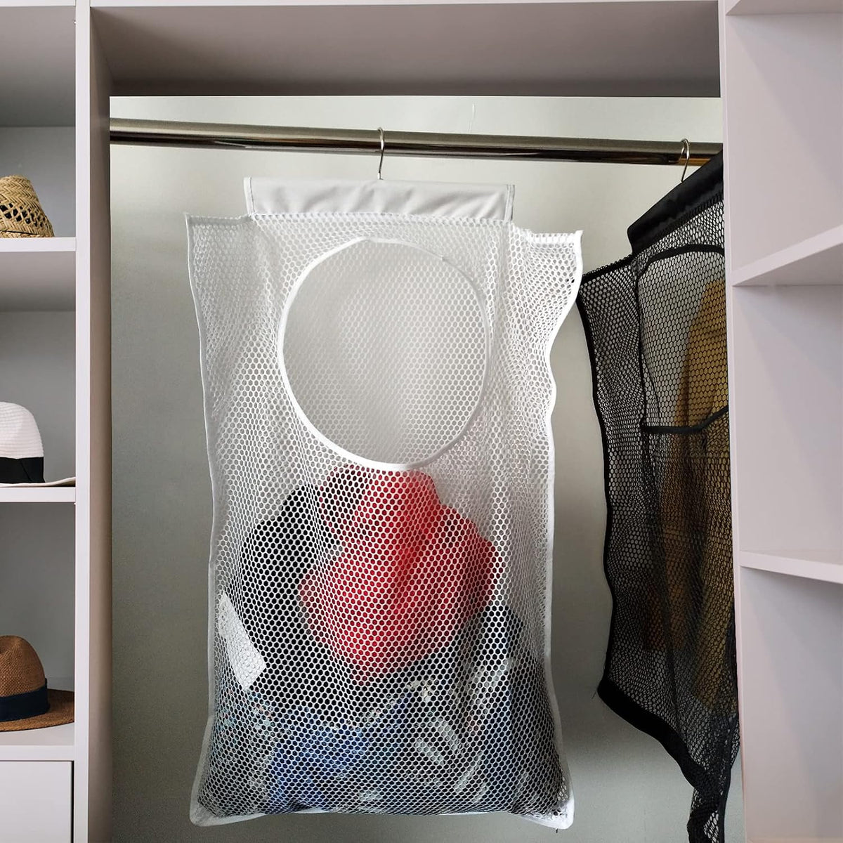 Hanging Mesh Laundry Hamper (30in*20in*2in) Large Dirty Clothes Bag