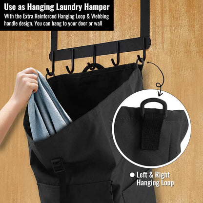 Laundry Bag Backpack 125L Extra Large, Heavy Duty 900D Coated Oxford Fabric, 3 Pockets Durable Travel Laundry Bags with Soft Padded Shoulder Straps for College Dorm, Apartment, Laundromat (Black)