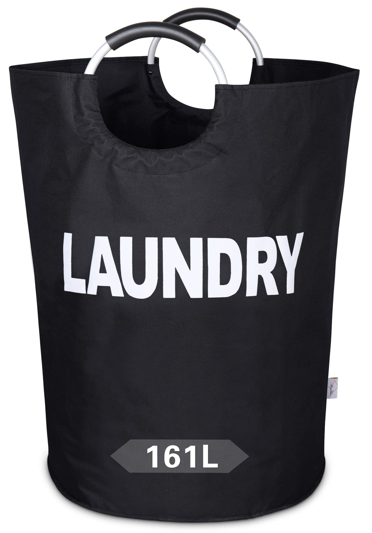 Large Laundry Basket, Laundry Hamper Bag with Handles, 95L, Black