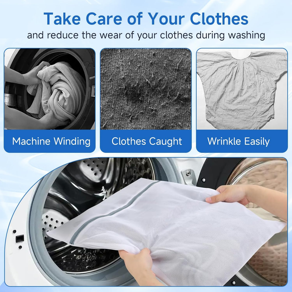 6 Pcs Mesh Laundry Bags for Delicates, Lingerie & Bra Washing,12 x 16 Inch
