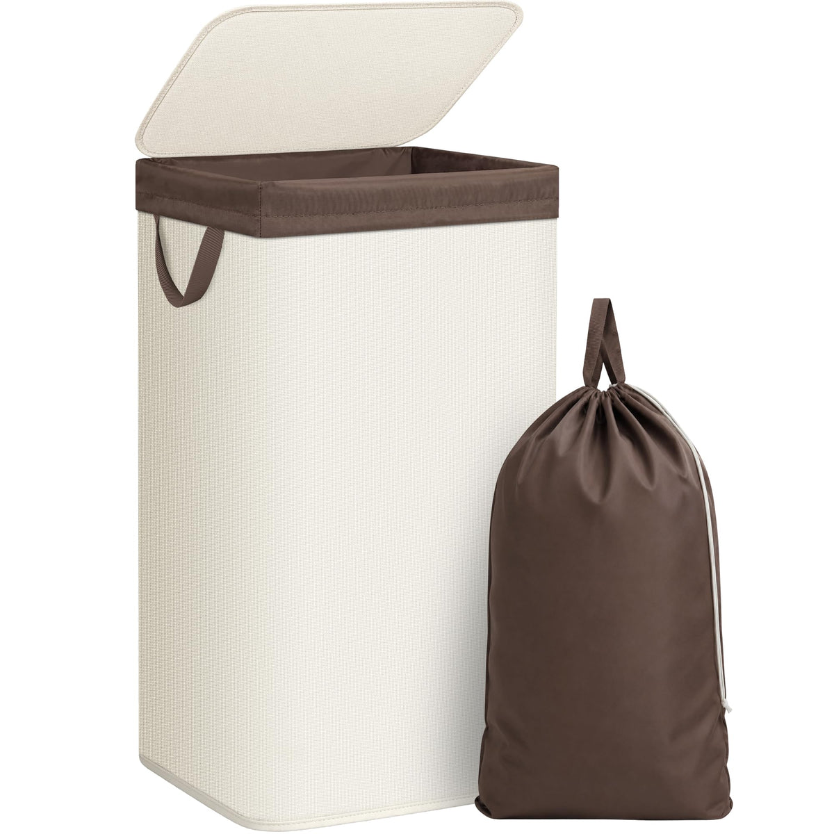 STORAGE MANIAC Double Laundry Hamper with Lid, Tall Metal Laundry Baskets