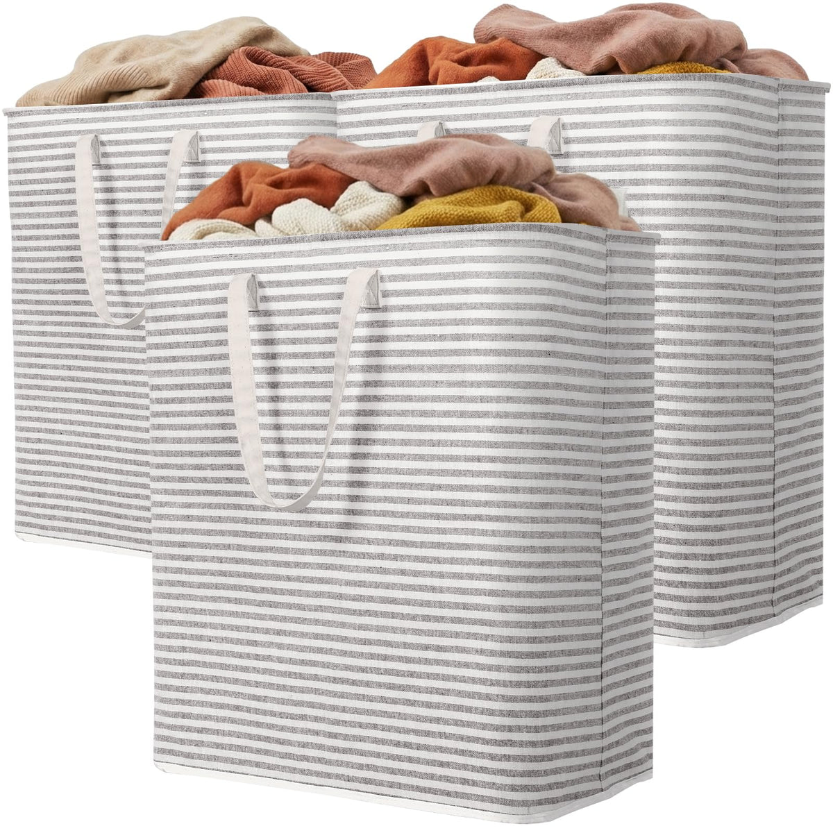 Lifewit 80L Large Laundry Baskets, Laundry Hampers Bags, 2 Pack, Black