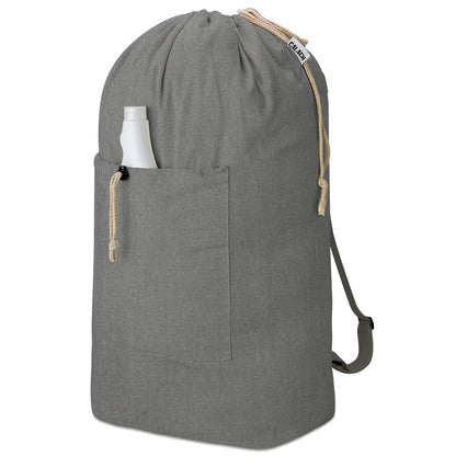 Laundry Bag Backpack, Canvas Laundry Bag with Straps & Drawstring, Beige XL