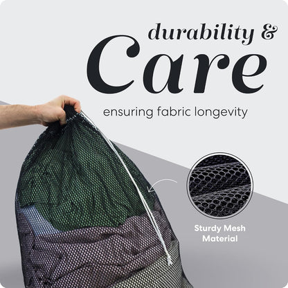 Handy Laundry Mesh XL Laundry Bag 24"x36", Heavy Duty Drawstring, Black