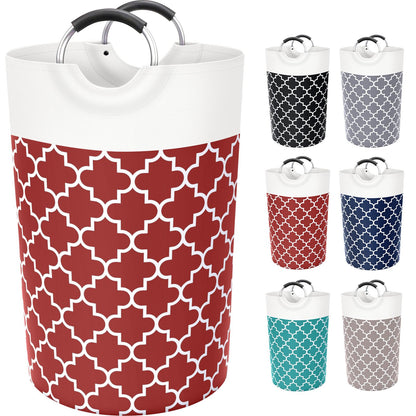 Large Laundry Basket 82L Tall Collapsible Hamper with Handles for Dorm Grey