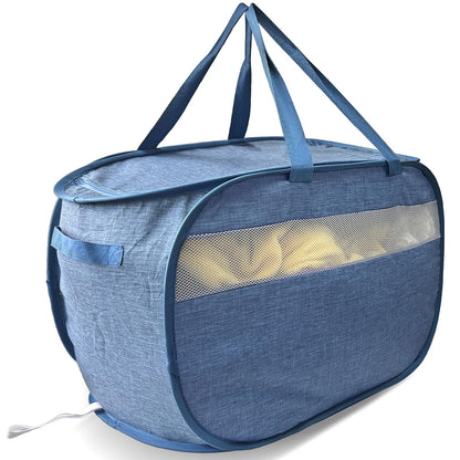 Pop Up Laundry Hamper 2 Pack with Handles & Side Pockets