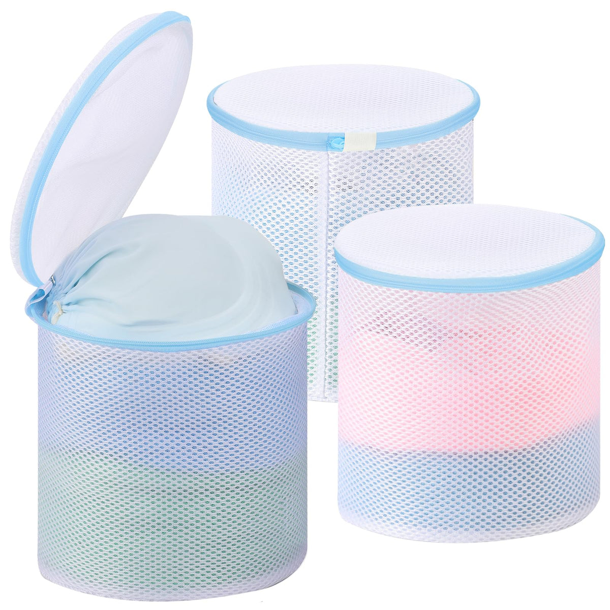Dntorx 3 PCS Lingerie Bags for Washing Delicates, Bra Wash Bags Grey Zipper