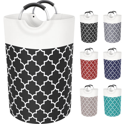 Large Laundry Basket 82L Tall Collapsible Hamper with Handles for Dorm Grey
