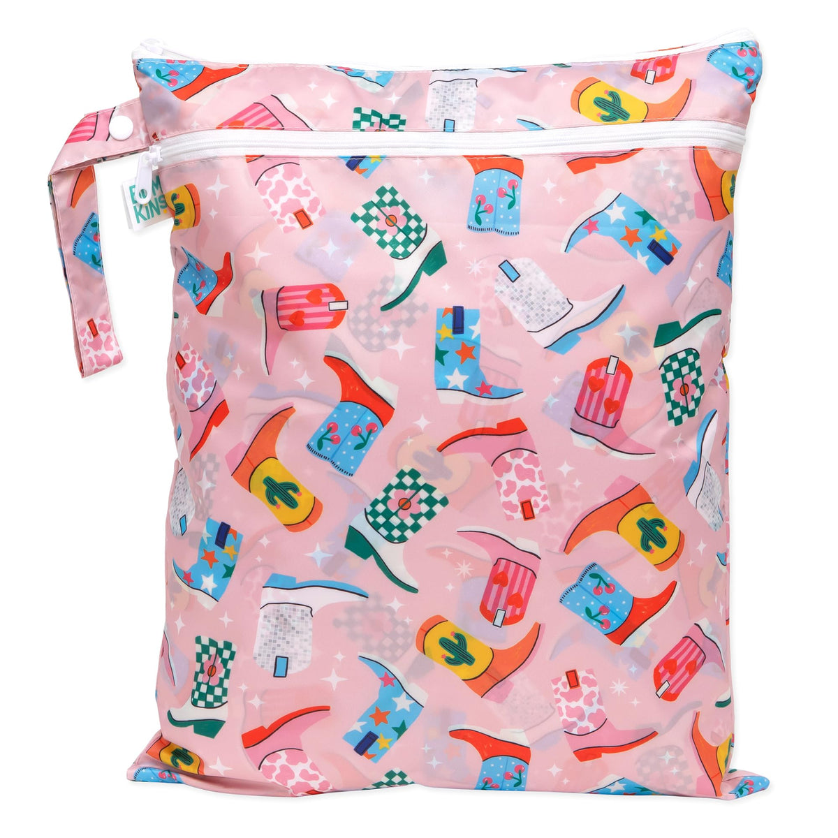 Bumkins Waterproof Hanging Wet Bag Large for Baby, Laundry, Dirty Clothes, Travel, Swim Suit, Cloth Diapers, Pool, Towels, Daycare, Beach, Zip Reusable Bag, Wetdry Vacation Packing, XL Boho Beige
