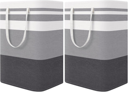 StorageRight Laundry Basket Hamper, 100L Collapsible Clothes Storage, Grey