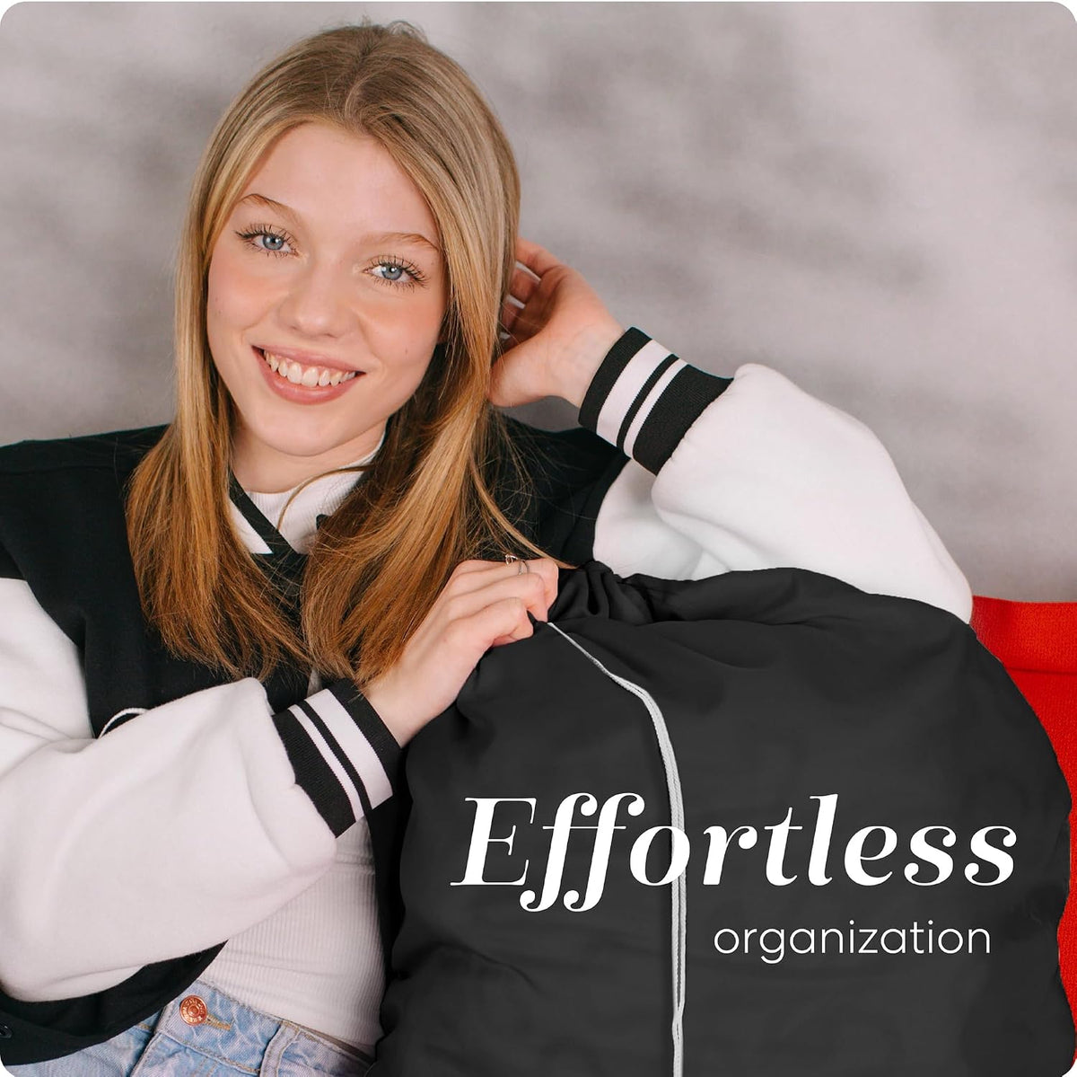 Handy Laundry Bags Nylon Extra Large - Heavy Duty - 2-Pack, Black
