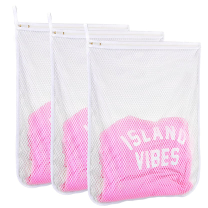 3 pcs Durable Honeycomb Mesh Laundry Bags for Delicates 3 Large (16" x 19")