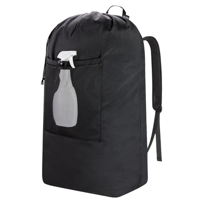 Laundry Bag Backpack, Canvas Laundry Bag with Straps & Drawstring, Beige XL