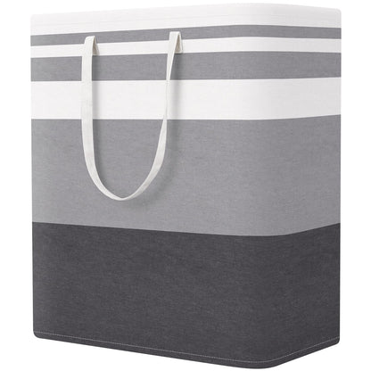 StorageRight Laundry Basket Hamper, 100L Collapsible Clothes Storage, Grey