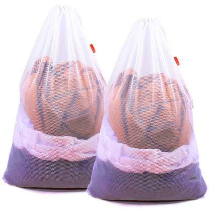 2 Pack Mesh Laundry Bags 24 x 36 Inches Drawstring Bag Black