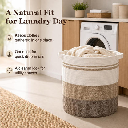 OIAHOMY 60L Laundry Basket Laundry Hamper Nursery Hamper Gradient Yellow