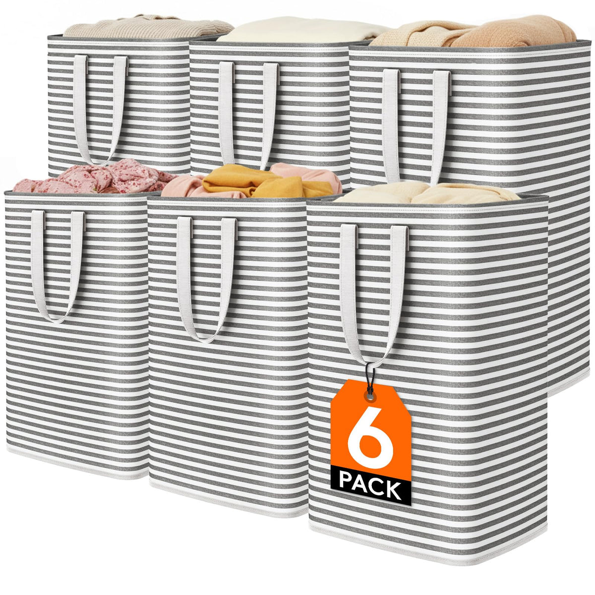 Lifewit 80L Large Laundry Baskets, Laundry Hampers Bags, 2 Pack, Black