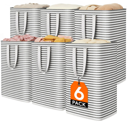 Lifewit 75L Large Laundry Baskets, Laundry Hampers Bags, 2 Pack, Grey