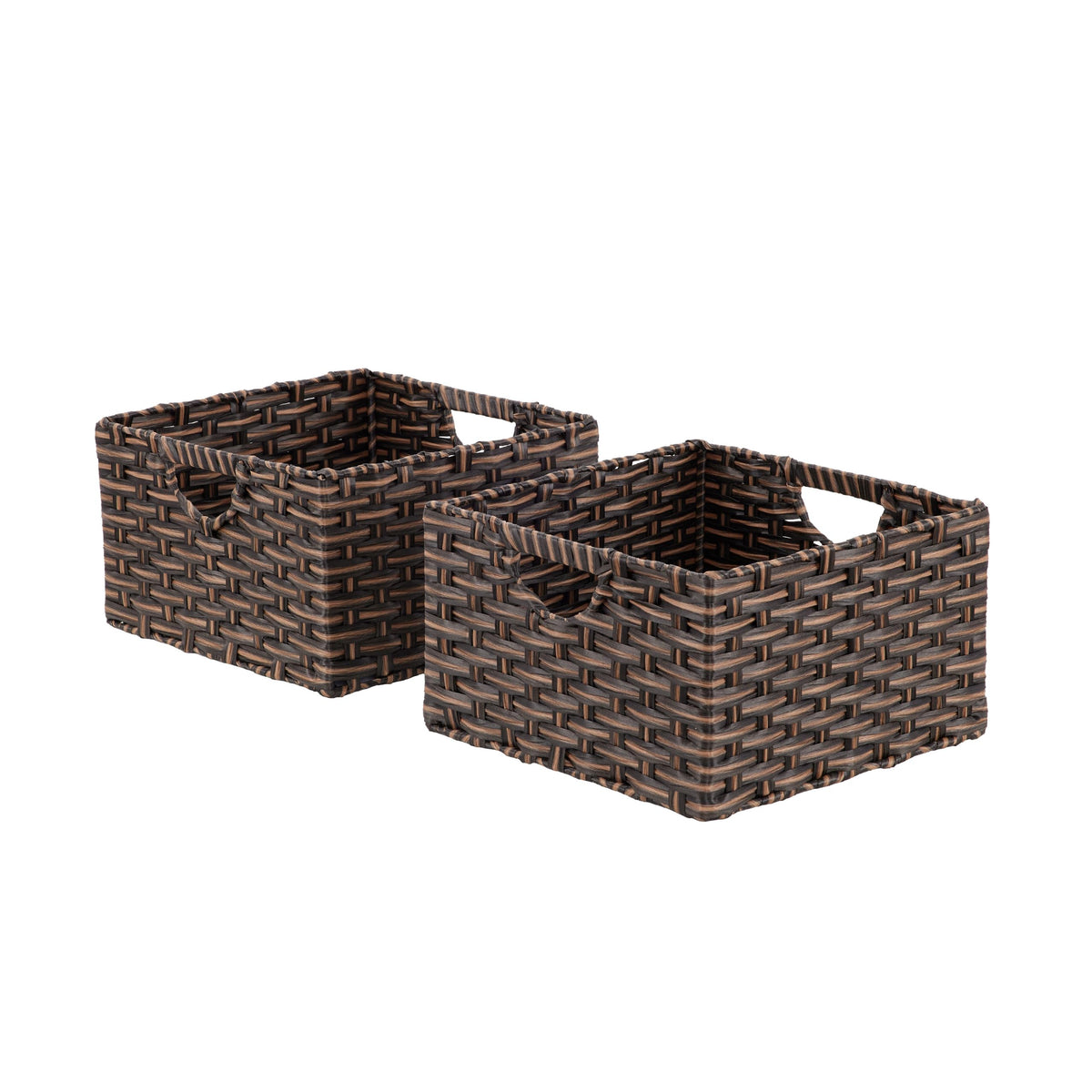 Seville Classics Premium Handwoven Portable Laundry Bin Basket with Carrying Handles, Household Storage for Clothes, Linens, Sheets, Mocha Brown, Oval Hamper