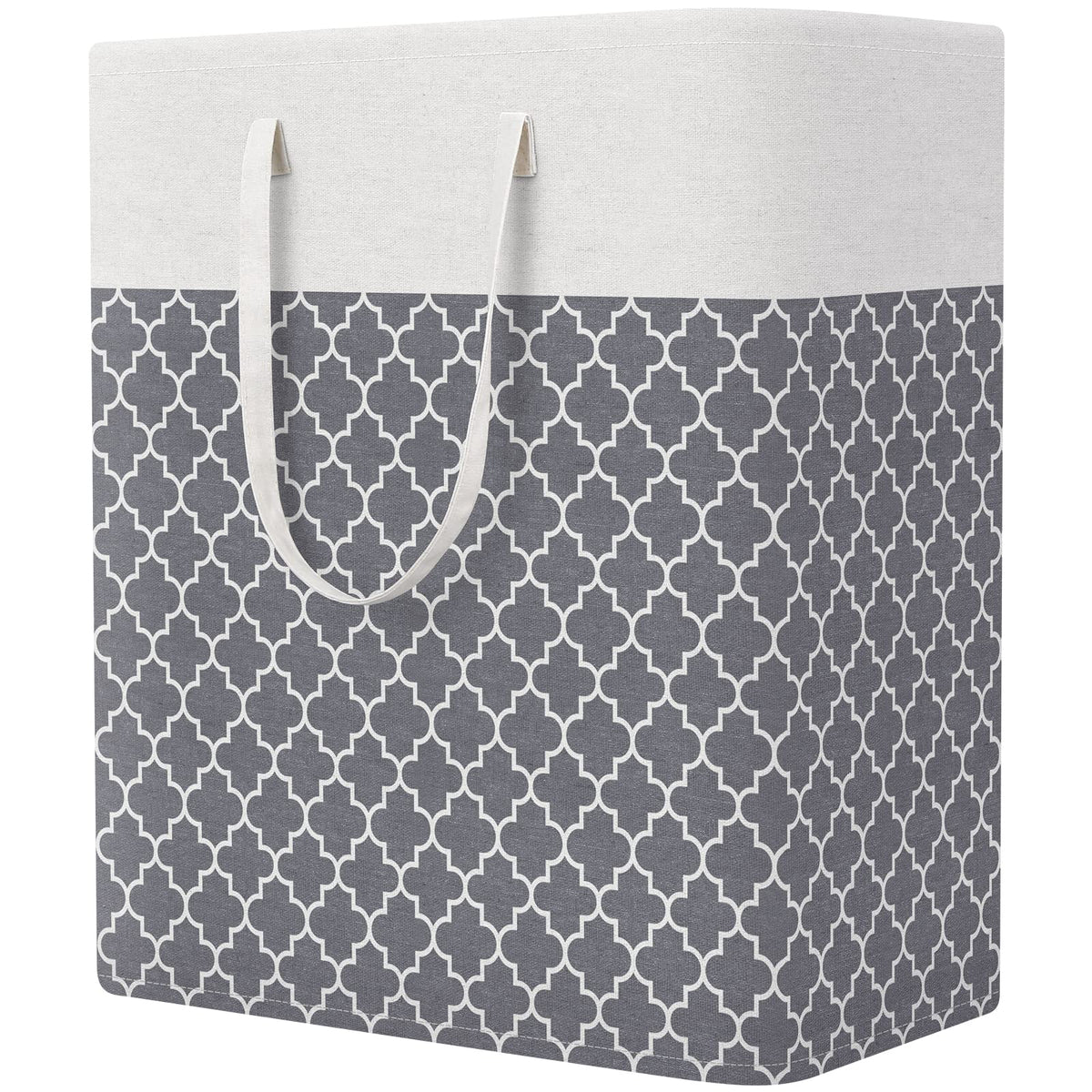 StorageRight Laundry Basket Hamper, 100L Collapsible Clothes Storage, Grey