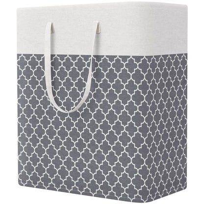 StorageRight Laundry Basket Hamper, 100L Collapsible Clothes Storage, Grey
