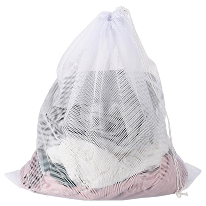 uxcell Mesh Laundry Bag 15.7x19.7" Large Drawstring Net Coarse Mesh, Black