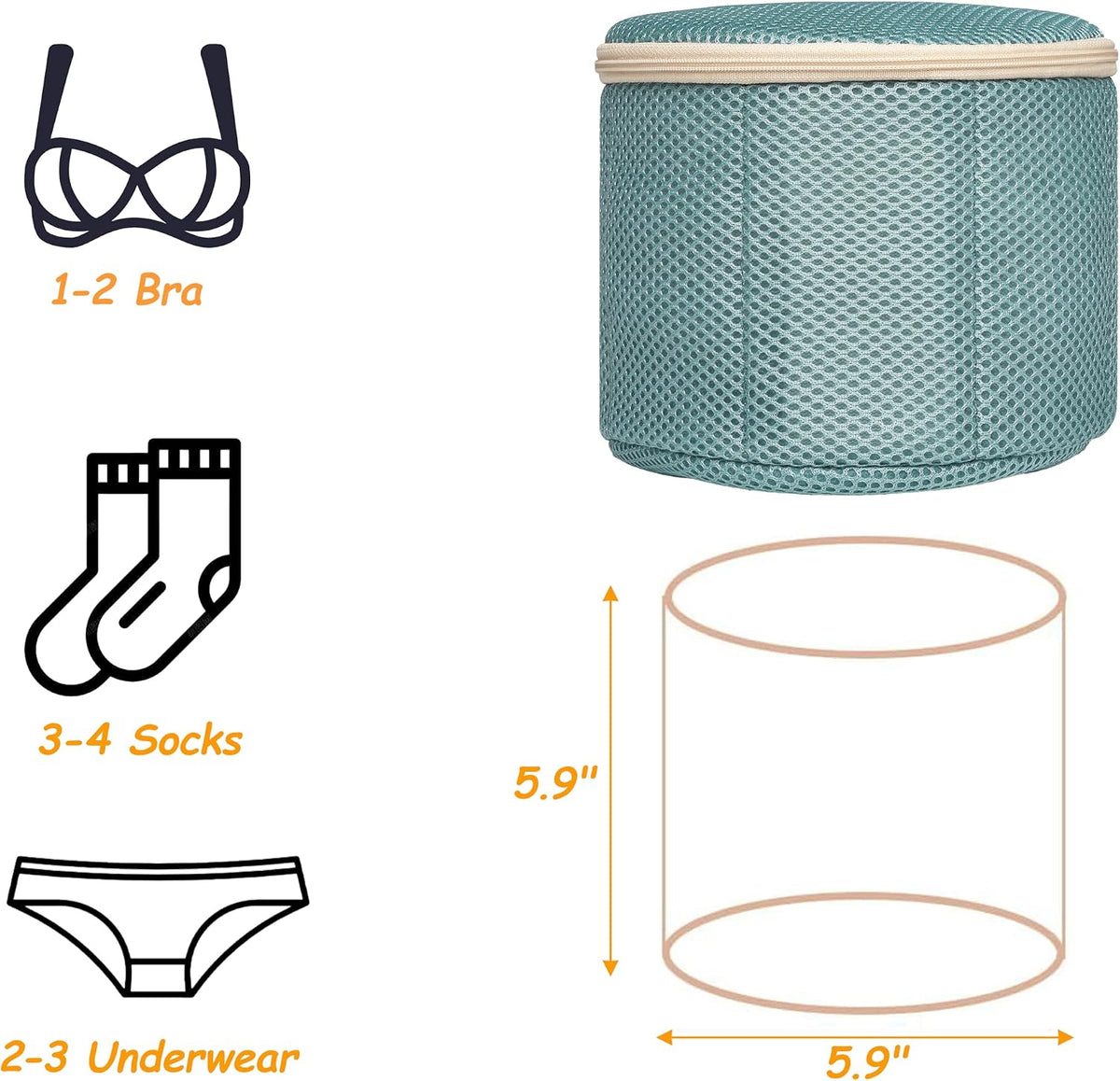 Bra Washing Bag for Delicates, Shape-Retaining, 2 Pack Lingerie Laundry Bag