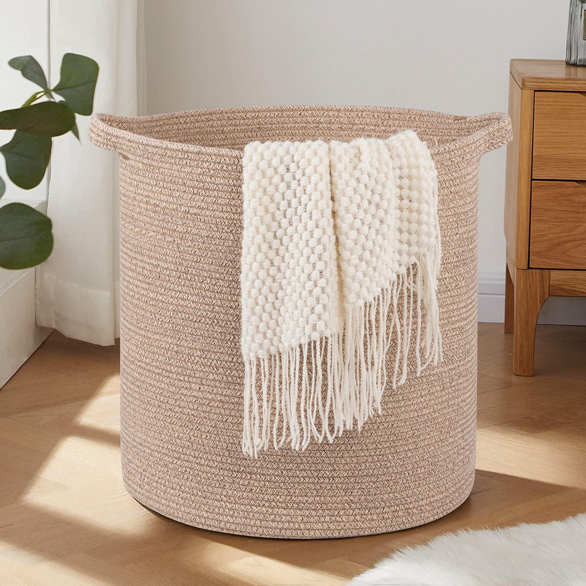 OIAHOMY 60L Laundry Basket Laundry Hamper Nursery Hamper Gradient Yellow