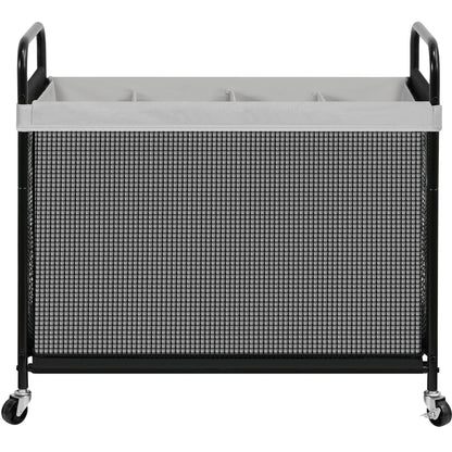 STO STO Laundry Hamper 3 Section, 120L Rolling Laundry Sorter Cart with Removable and Washable Liner Bag, Clothes Hamper with Wheels and Metal Handle for Laundry Room and Bedroom