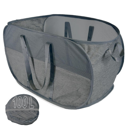 Pop Up Laundry Hamper 2 Pack with Handles & Side Pockets