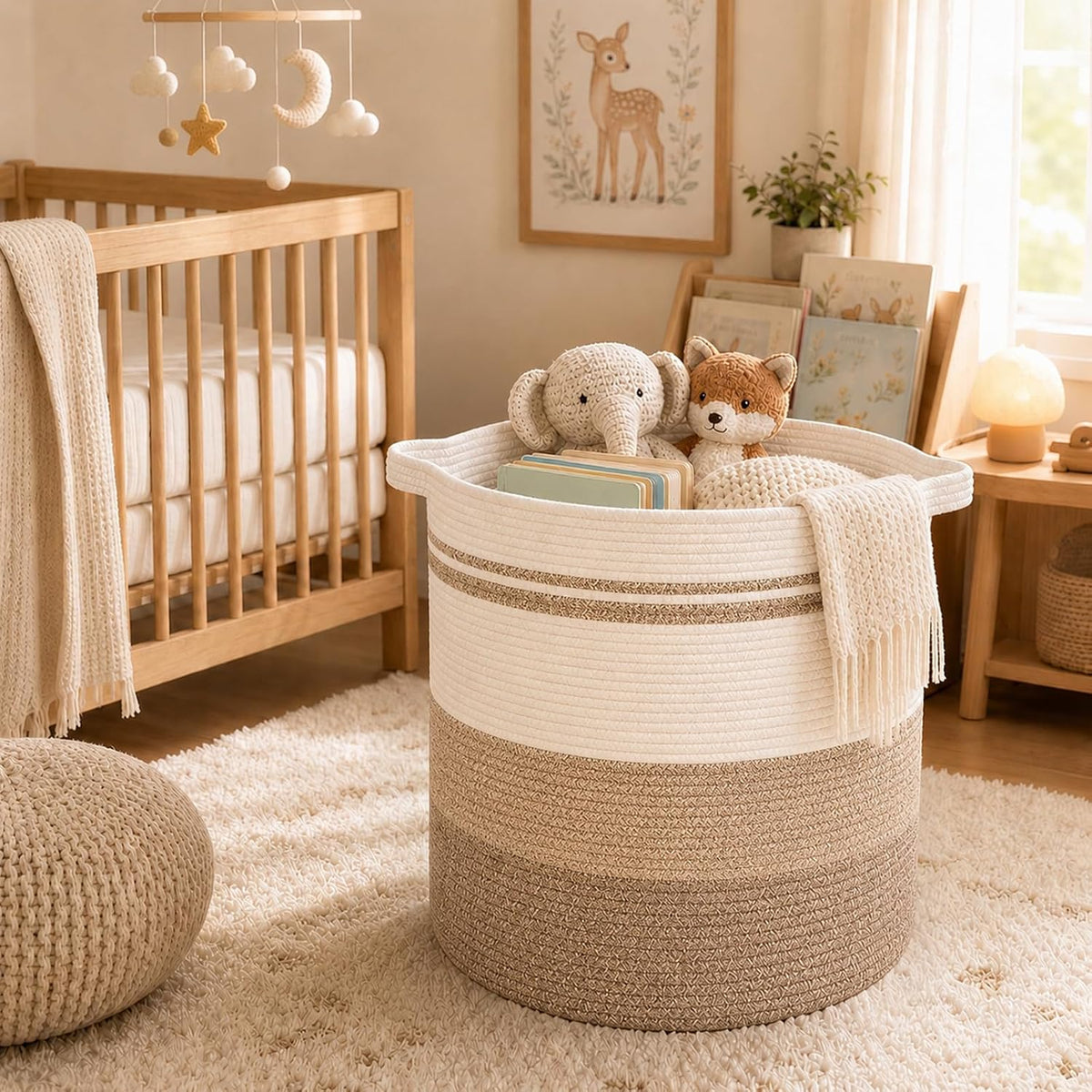 OIAHOMY 60L Laundry Basket Laundry Hamper Nursery Hamper Gradient Yellow