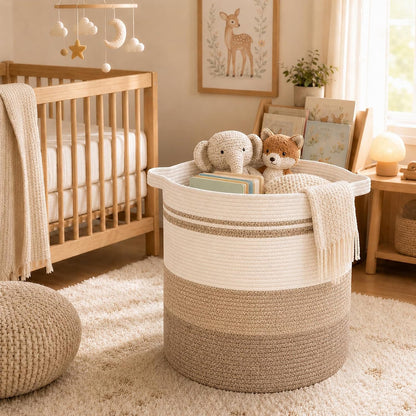OIAHOMY 60L Laundry Basket Laundry Hamper Nursery Hamper Gradient Yellow