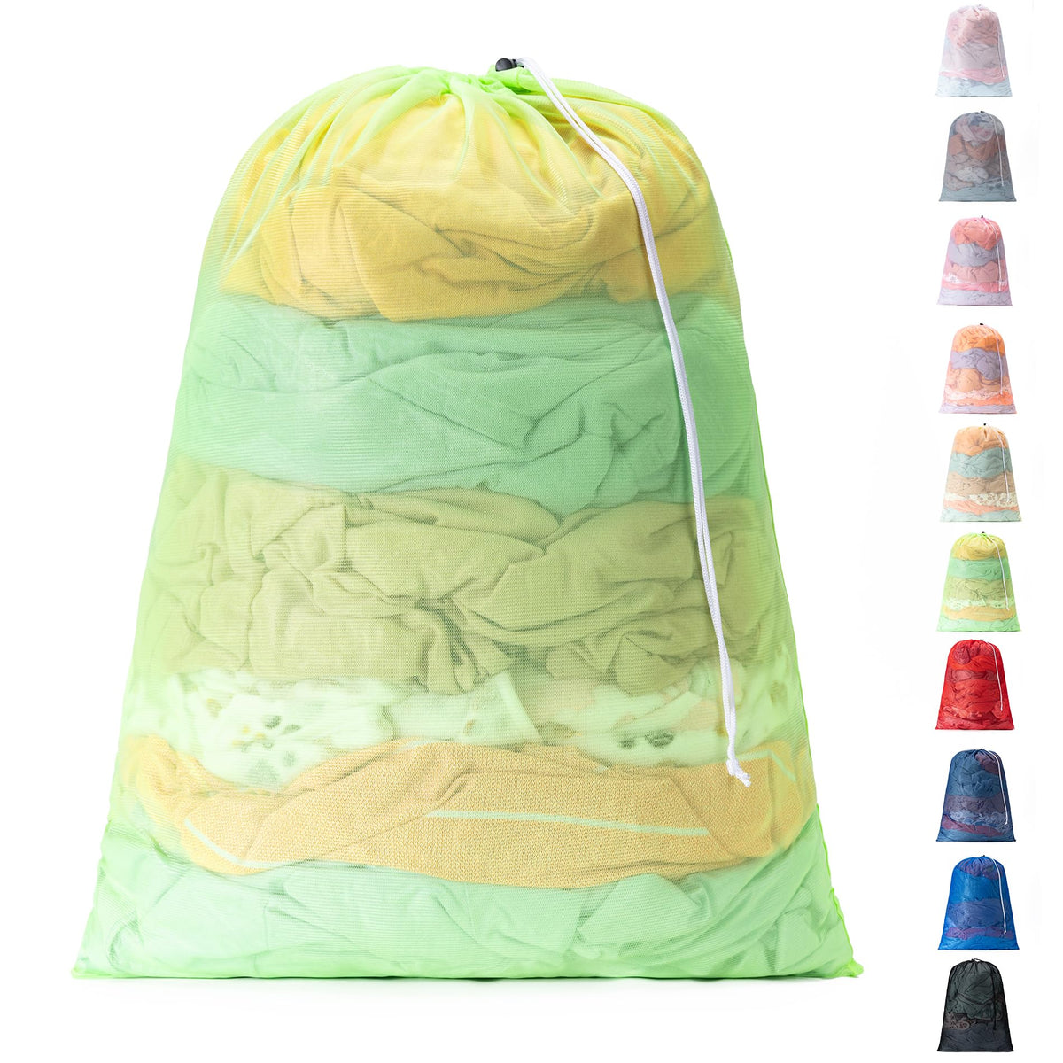 2 Pack Mesh Travel Laundry Bag 24" x 36"Extra Large Dirty Clothes Organizer