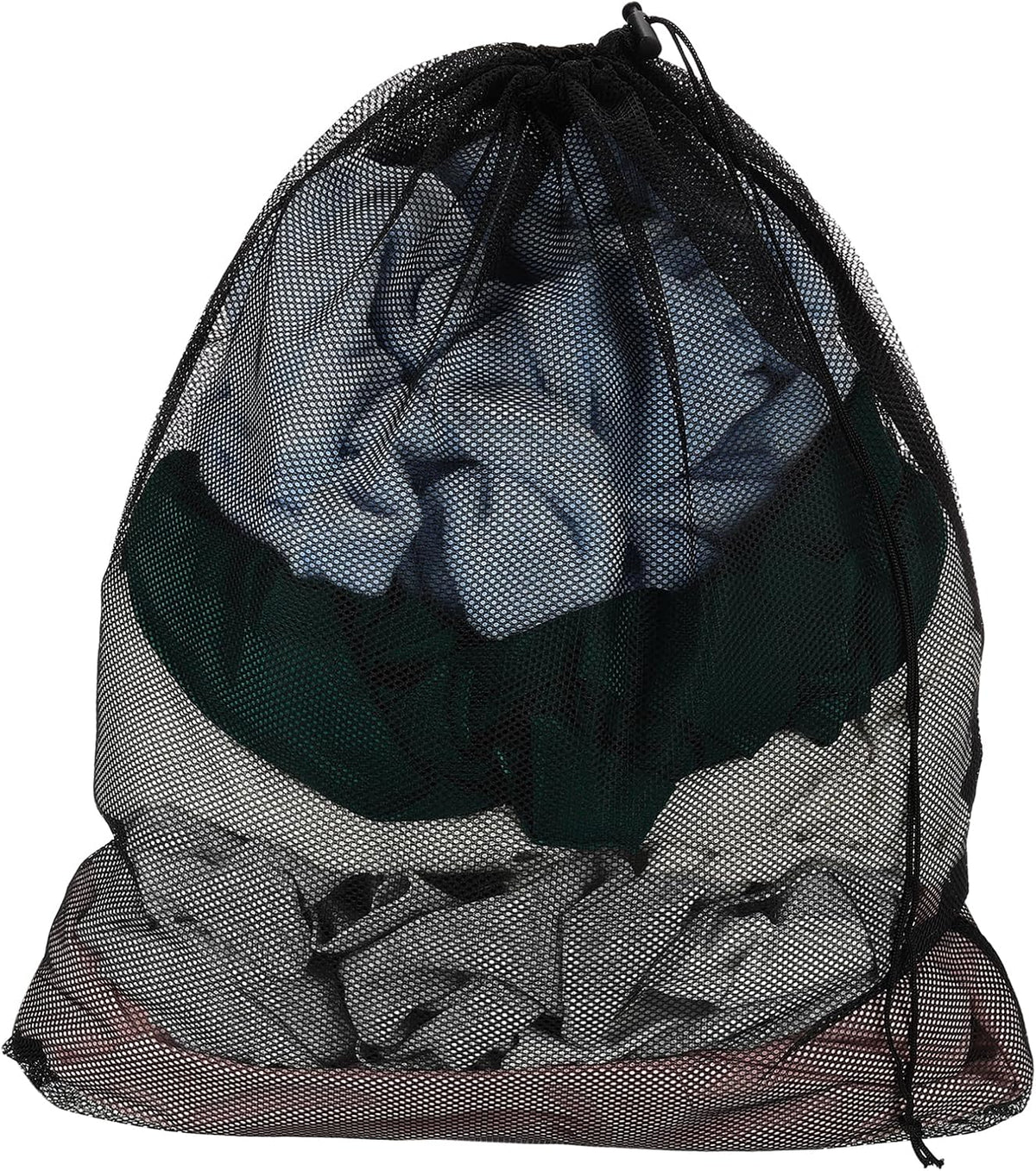 uxcell Mesh Laundry Bag 15.7x19.7" Large Drawstring Net Coarse Mesh, Black