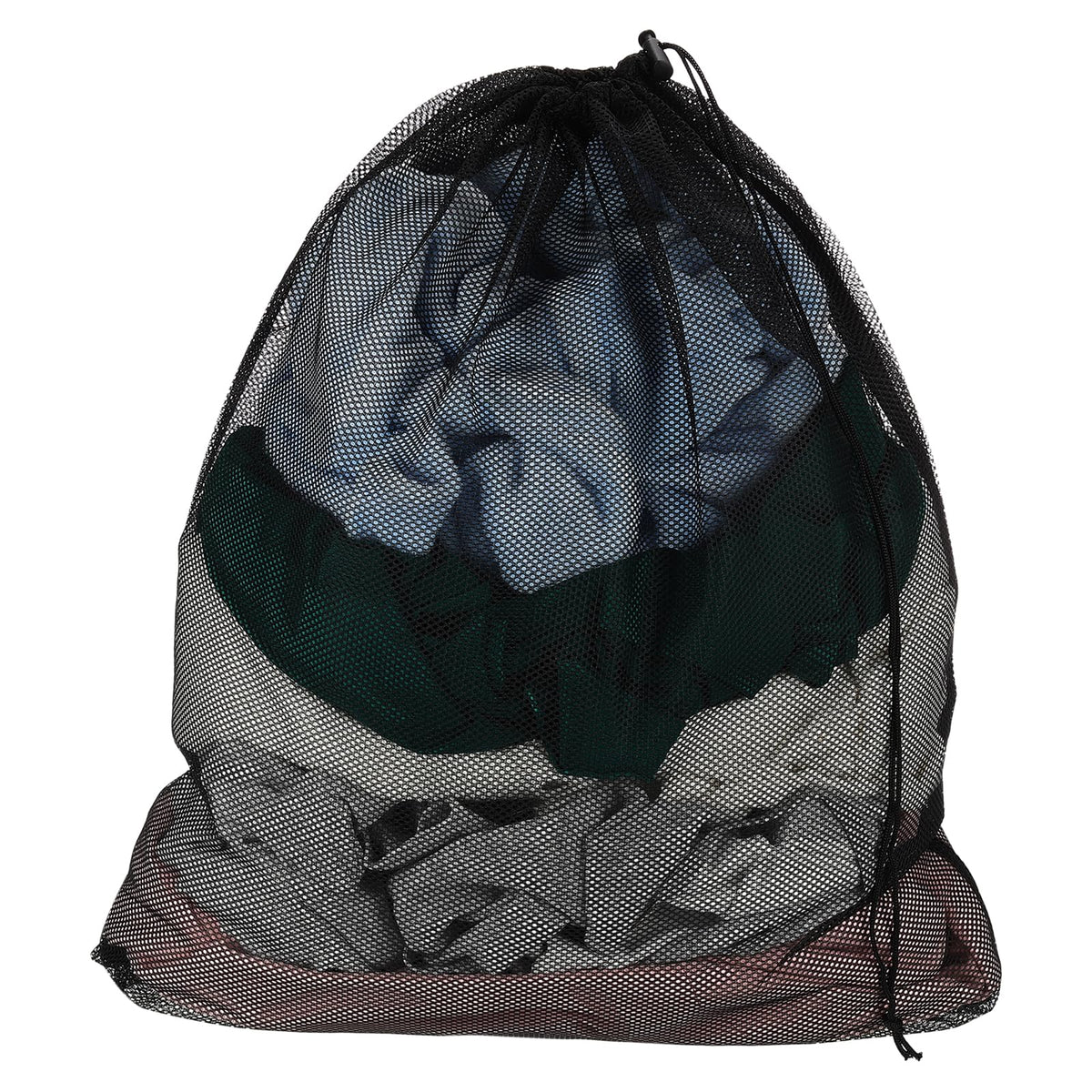 uxcell Mesh Laundry Bag 15.7x19.7" Large Drawstring Net Coarse Mesh, Black