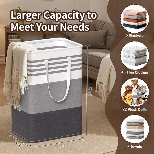 WOWBOX 2 Pack Laundry Baskets, Collapsible Dirty Clothes Laundry Hampers