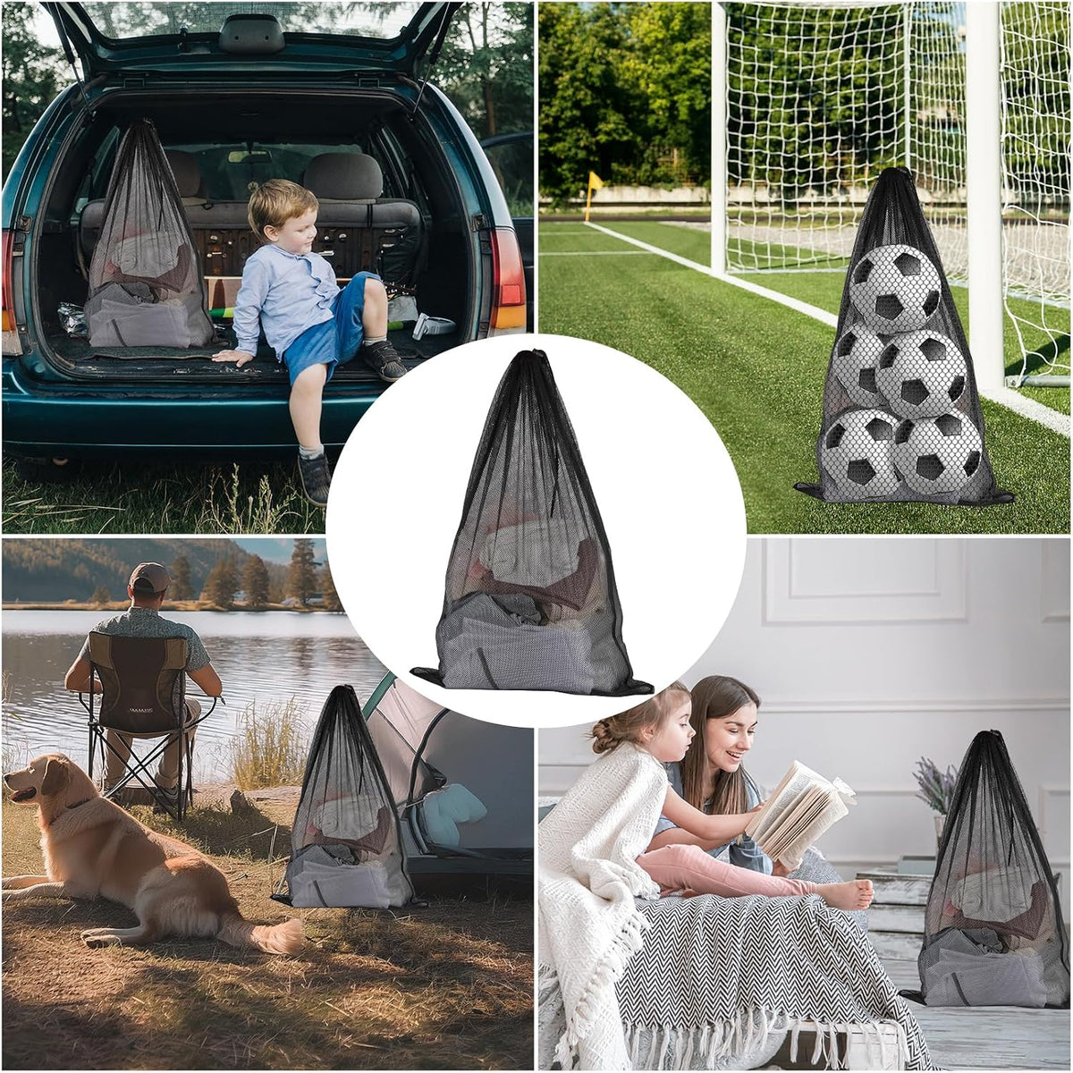 4 Pcs Laundry Bags Mesh Wash Bags 23.6 x 35 In Large Laundry Drawstring Bag