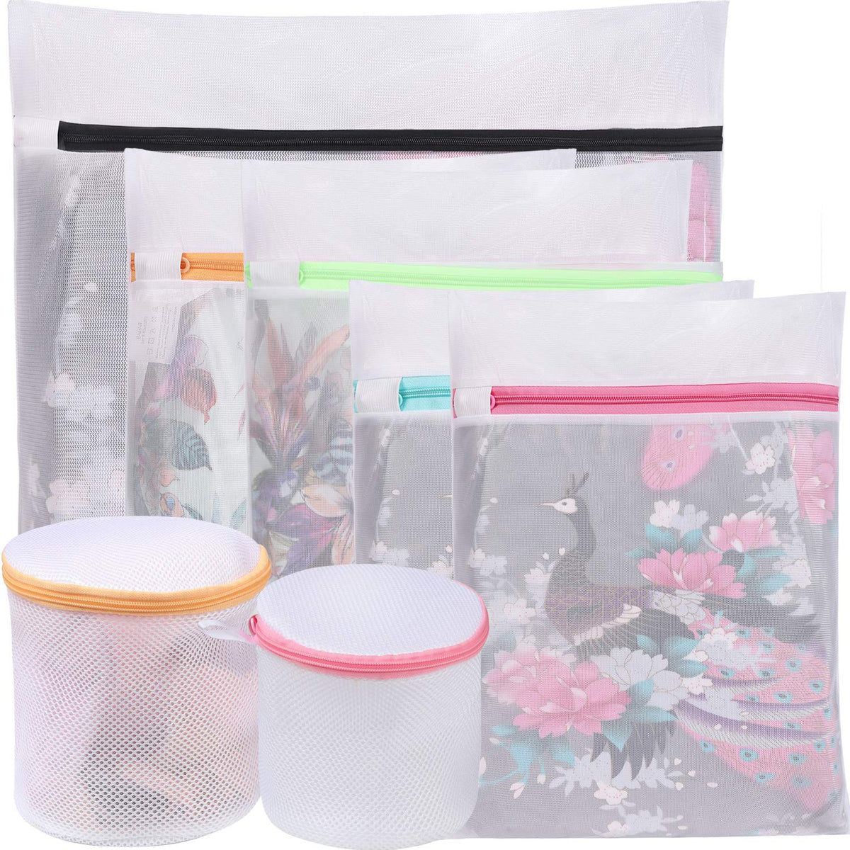 BAGAIL Laundry Bags Mesh Wash Bag for Intimates Lingerie and Delicates,6Pcs(3L,3M)