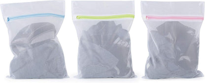 Mesh Laundry Bags 6pcs 16*12 Inch Laundry Wash Bag Colorful Zipper (Medium)