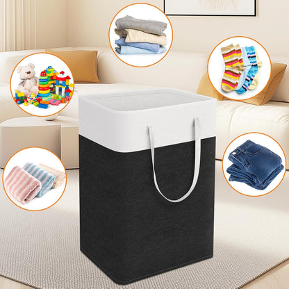 TasticTotes Laundry Basket 3-Pack, Laundry Hamper, 75L-Black