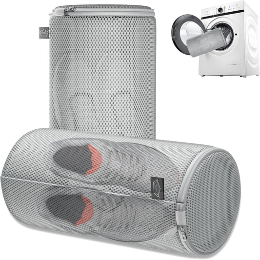 Shoe Washing Machine Bag, Large Laundry Bag for Sneaker, Grey, 8x15", 2Pcs