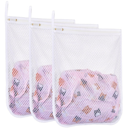3 pcs Durable Honeycomb Mesh Laundry Bags for Delicates 3 Large (16" x 19")