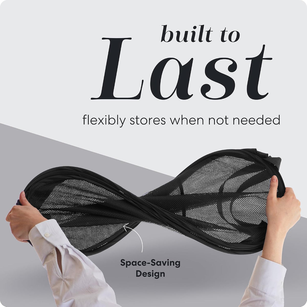 Handy Laundry Mesh Pop-Up Hamper Collapsible with Side Pocket 2-Pack