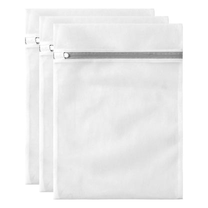 10 Pack Mesh Laundry Bags for Delicates with Non Rust Zipper- MDSXO White Laundry Bags Mesh Wash Bags, Easy Fit Bra, Sock,Lingerie,Sneaker,Baby Laundry for Washing Machine Travel Storage[1XL/3L/3M/3S]