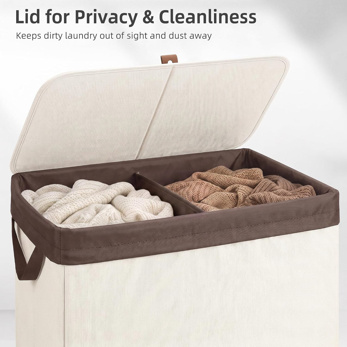 STORAGE MANIAC Double Laundry Hamper with Lid, Tall Metal Laundry Baskets